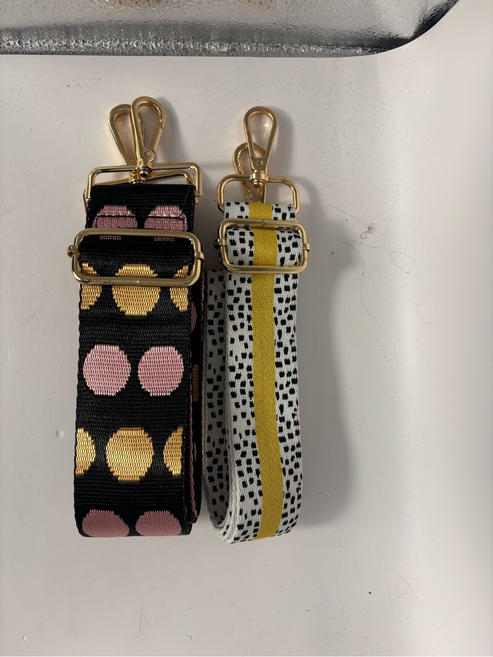 Set of 2 Decorative Bag Straps - Polka Dot & Dotted Stripe